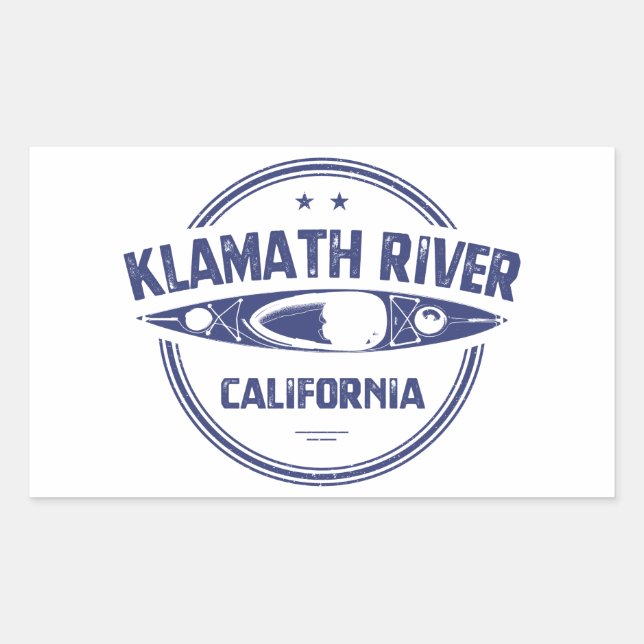 Klamath River, Kalifornien Rechteckiger Aufkleber (Vorderseite)