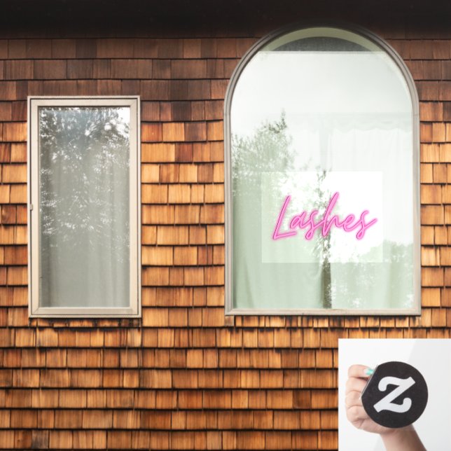 Klammern an Neonzeichen Fensteraufkleber (Fenster Zuhause)