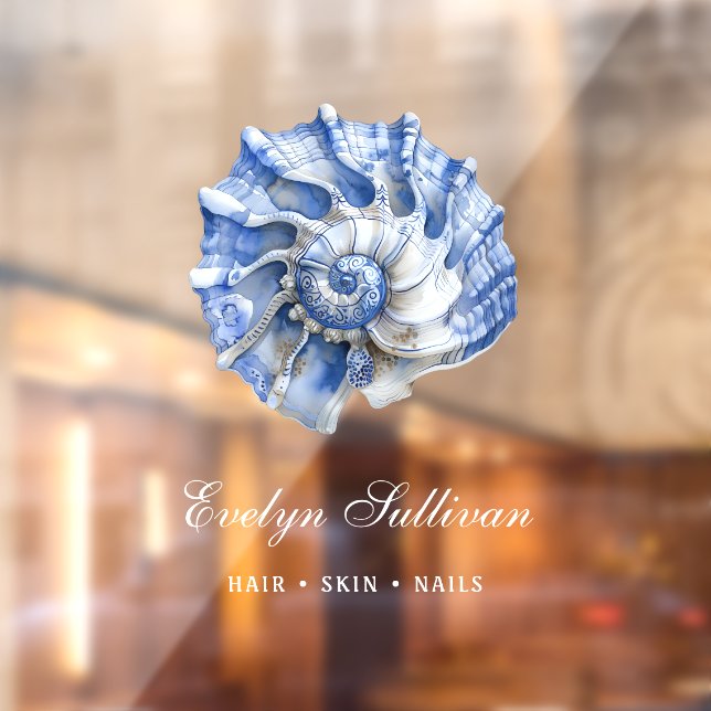 Klammern des Blauen Muschellogos Fensteraufkleber (Blatt 2)