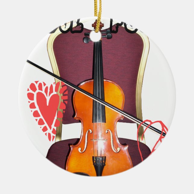 Klang der Violine Liebe Hakuna matata valentine Keramik Ornament (Vorne)