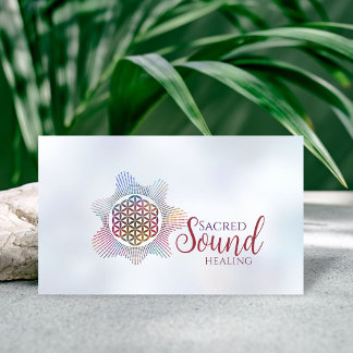 Klangerheilung Flower of Life Heilige Geometrie Visitenkarte
