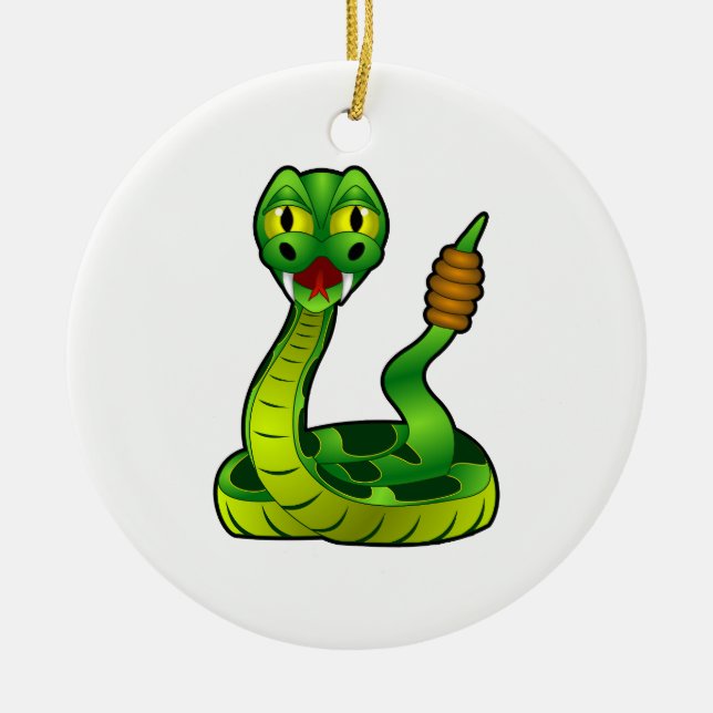 Klapperschlange Keramik Ornament (Vorne)