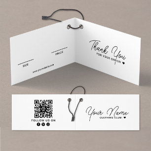 Klapptafel QR Code White Hang Tag Card