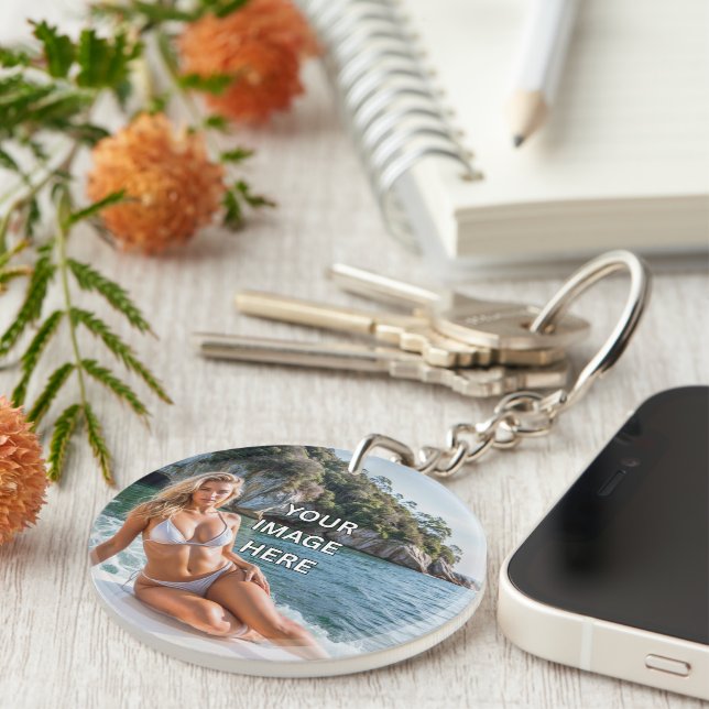 KLAR! 🔑 Acryl-Schlüsselanhänger – Bild oder Text  Schlüsselanhänger (Vorderseite rechts)