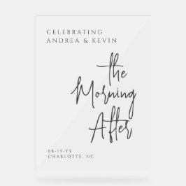 Klar am Morgen nach Hochzeit signieren Acrylschild