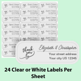 Klar danke Rücksendeadresse individuell transparen Aufkleber