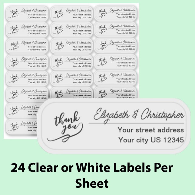Klar danke Rücksendeadresse individuell transparen Aufkleber (Von Creator hochgeladen)