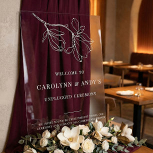 Klar minimalistischer unplugged Hochzeitszeremonie Acrylschild