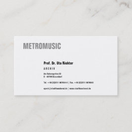 Klar mit schwarz visitenkarte
