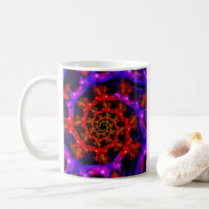 klar   Rote und blaue Fraktal Kunst Kaffeetasse
