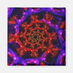 klar   Rote und blaue Fraktal Kunst Magnet