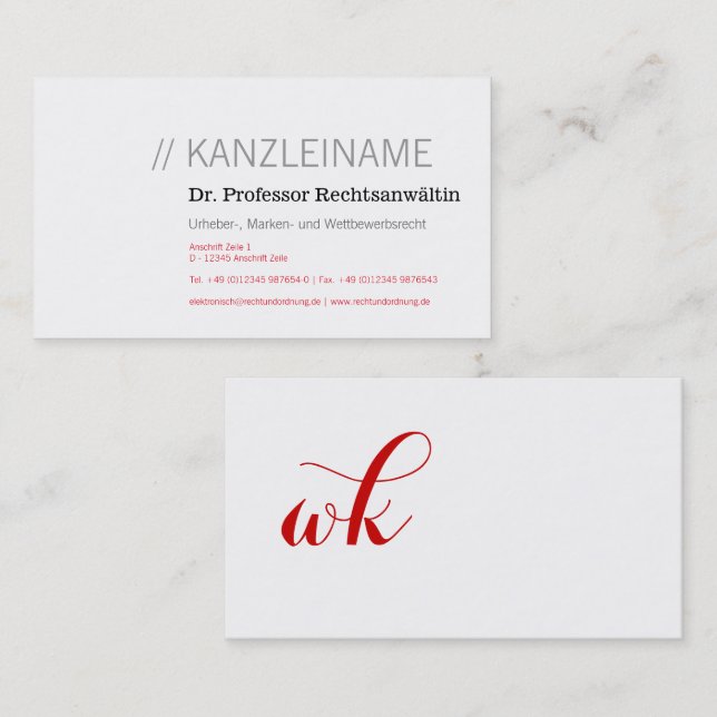 Klar und Dominant Business Card Visitenkarte (Vorne/Hinten)