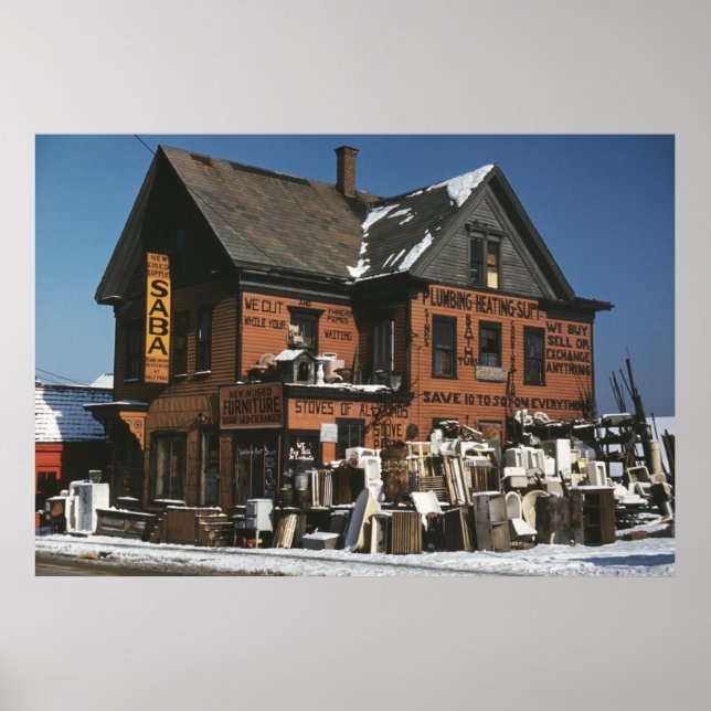 Kläranlage in den 40er Jahren Poster (Vorne)