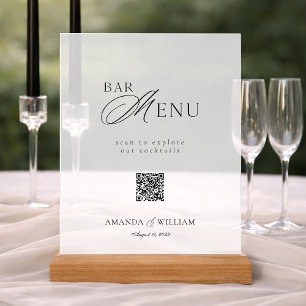 Klare Acryl-QR-Code-Bar-Menü-Tafel Acrylschild