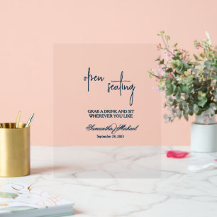 Klare Acryl-Sitzordnung-Hochzeitstafel Acrylschild