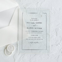Klare akryllische Einladung zur Hochzeit