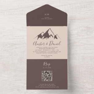 Klare Berglandhochzeit All In One Einladung