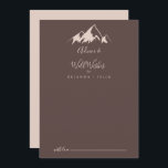 Klare Berglandhochzeiten Hinweiskarte<br><div class="desc">Dieses klare Bergland Hochzeitsgut wünscht Ratschläge Karte ist perfekt für eine rustikale Hochzeit. Das Design besticht durch einen idyllischen, beigefarbenen Berg in Aquarelltönen. Diese Karten sind ideal für Hochzeiten, Brautparty, Babydusche, Graduiertenfest u.v.m. Personalisieren Sie die Karten mit den Namen der Braut und Bräutigam, den Eltern, die Sie werden oder Absolvent....</div>