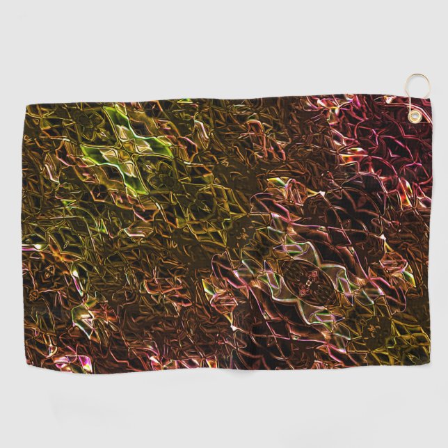 Klare braune Neonspiegelung mit blinkenden Linien Golfhandtuch (Horizontal)