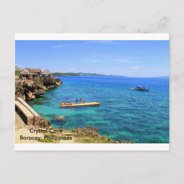 Klare Gewässer auf der Insel Boracay Postkarte (Vorderseite)