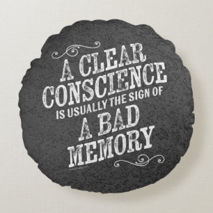 Klare Gewissensrunde Rundes Kissen