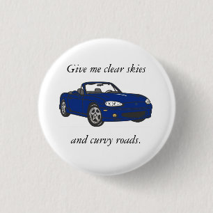 Klare Himmel u. Curvy Straße-Blaues Button