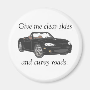 Klare Himmel u. Curvy Straßenschwarzes Magnet