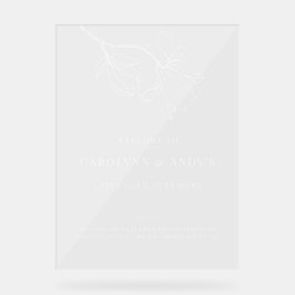 Klare, minimalistische, nicht fixierte Hochzeitsfe Acrylschild