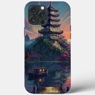 Klare Telefonzelle mit Serene Pagoda & Nature Desi Case-Mate iPhone Hülle