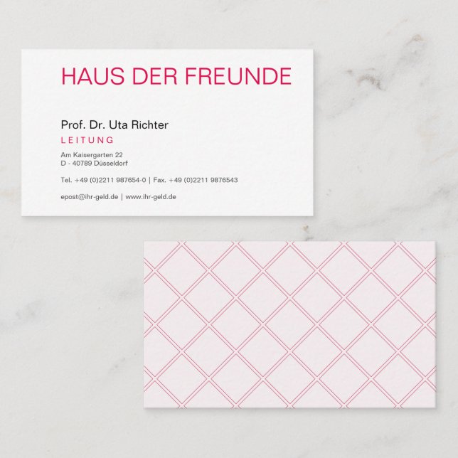 Klare Visitenkarte (Vorne/Hinten)