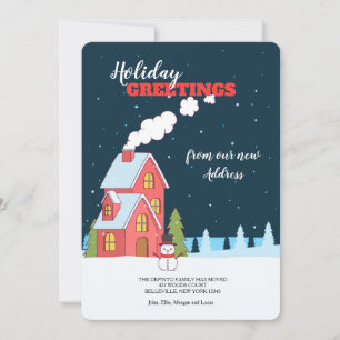 Klare Winter-Nachtoffenes Haus Einladung