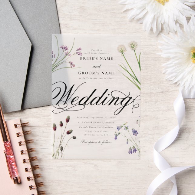 Klarer Akryllische Wildblumen Blumenzehen (Hochzeit)