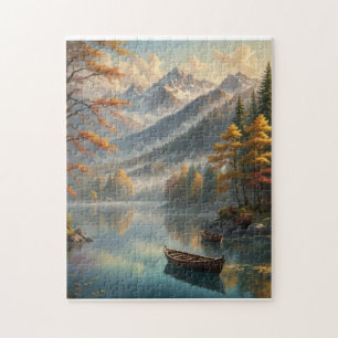 Klarer Bergsee im Herbst Puzzle