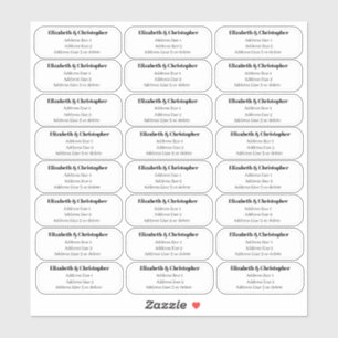 Klarer Dreizeiliger Rücksende-Adresse Transparent Aufkleber