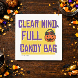 Klarer Kopf, voller Süßigkeitenbeutel | Halloween- Serviette