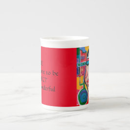 Klarer Vixen-Inspirational Knochen-China-Tasse Prozellantasse
