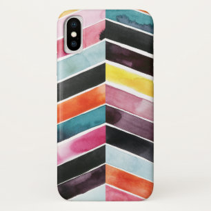 Klarer Watercolor Zickzack I iPhone X Hülle