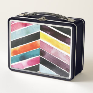 Klarer Watercolor Zickzack I Metall Lunch Box