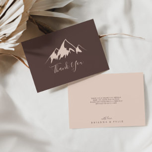 Klares Bergland Flache Hochzeit Dankeskarte