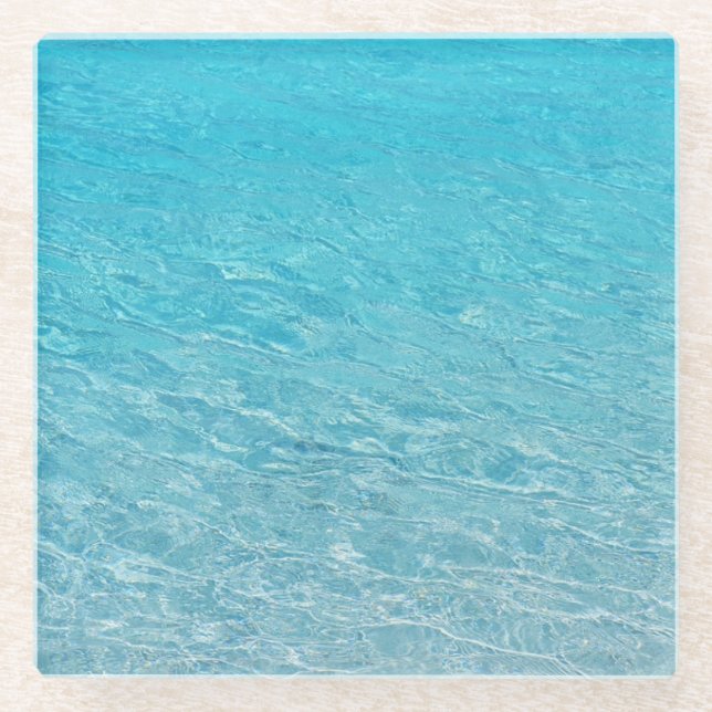 Klares blaues Meer Glasuntersetzer (Vorderseite)