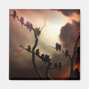 Klares Retro - Geister in einem Baum Magnet