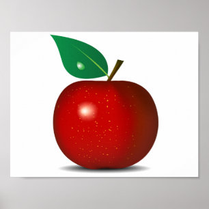 Klares rotes Apple-Plakat Poster