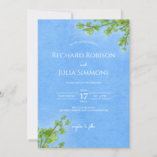 Klares Save The Date Einladung / Aquarell Baum