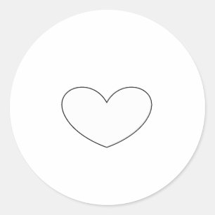 klares weißes Herz Runder Aufkleber