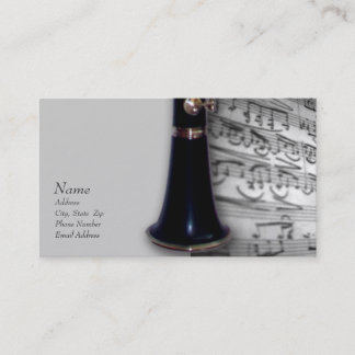 Klarinet Business Card für ClarinetCentral.com Visitenkarte
