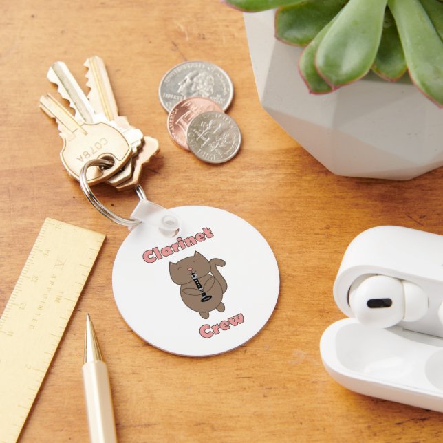 Klarinet Crew Cat Funny Schlüsselanhänger (Schreibtisch)