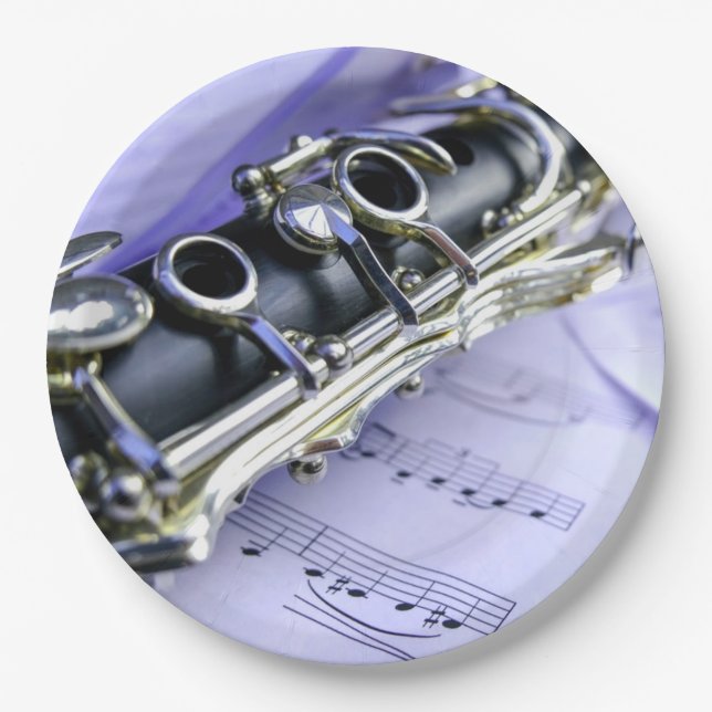 Klarinette Blatt Music Band Orchestra Pappteller (Vorderseite)