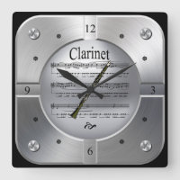Klarinette ~ Blatt Musik ~ Pinsel Silber Farbe ~