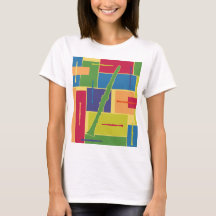 Klarinette Colorblocks Damen T-Shirt