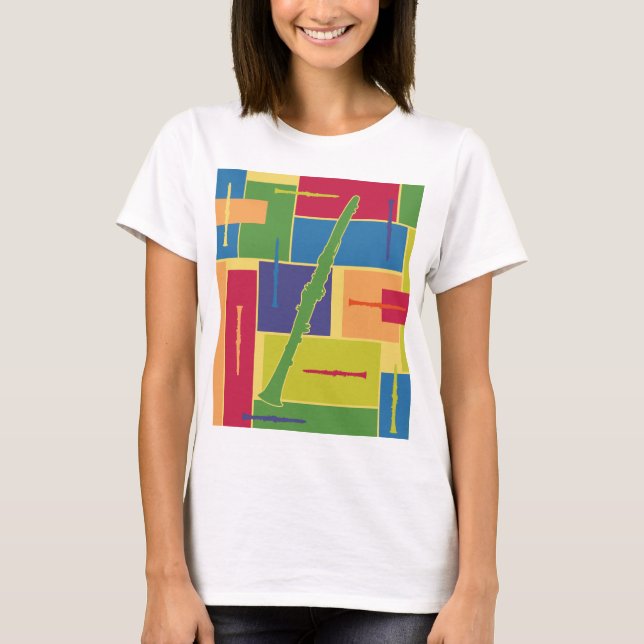Klarinette Colorblocks Damen T-Shirt (Vorderseite)